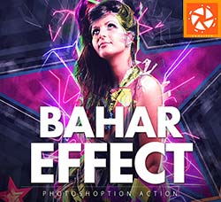 极品PS动作－异形激光：Bahar Effect Photoshop Action